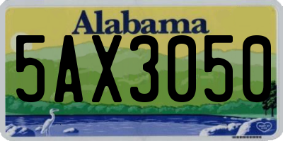 AL license plate 5AX3050