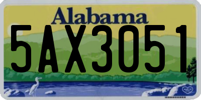 AL license plate 5AX3051