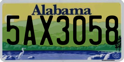 AL license plate 5AX3058