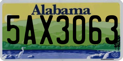 AL license plate 5AX3063