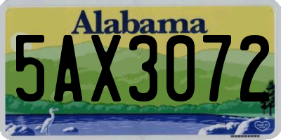 AL license plate 5AX3072