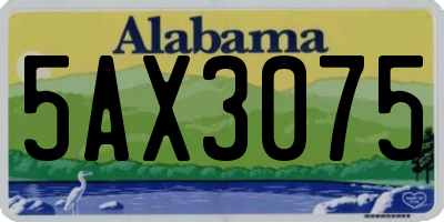 AL license plate 5AX3075