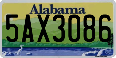 AL license plate 5AX3086