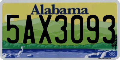 AL license plate 5AX3093