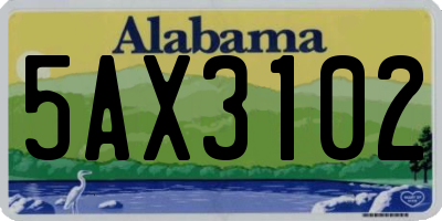 AL license plate 5AX3102