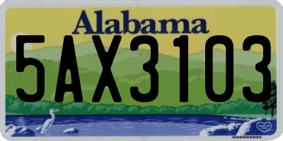 AL license plate 5AX3103