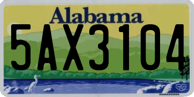 AL license plate 5AX3104