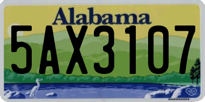 AL license plate 5AX3107