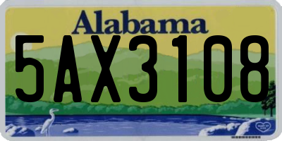 AL license plate 5AX3108