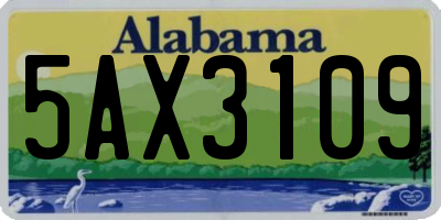 AL license plate 5AX3109