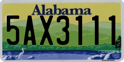 AL license plate 5AX3111