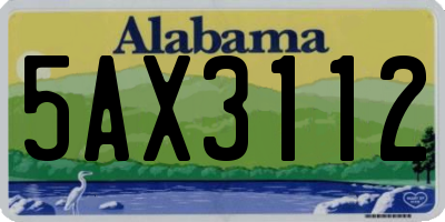 AL license plate 5AX3112