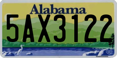 AL license plate 5AX3122