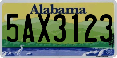 AL license plate 5AX3123