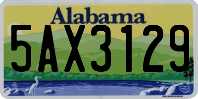 AL license plate 5AX3129