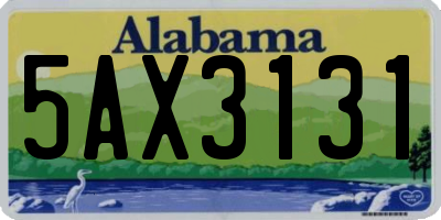 AL license plate 5AX3131