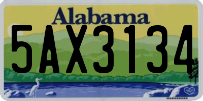 AL license plate 5AX3134