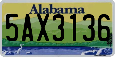 AL license plate 5AX3136