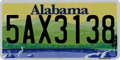AL license plate 5AX3138