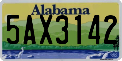 AL license plate 5AX3142