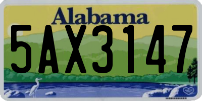 AL license plate 5AX3147