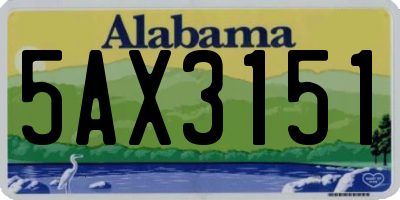 AL license plate 5AX3151