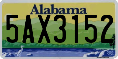 AL license plate 5AX3152