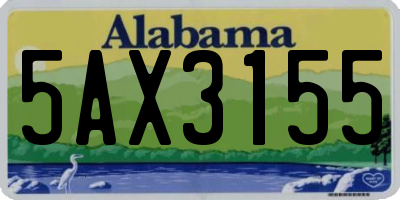 AL license plate 5AX3155