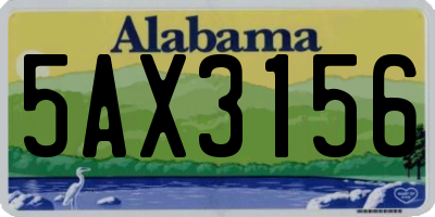 AL license plate 5AX3156