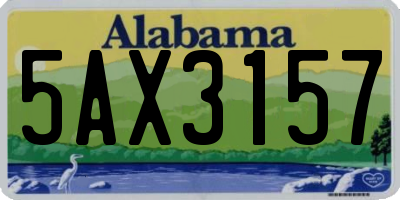 AL license plate 5AX3157