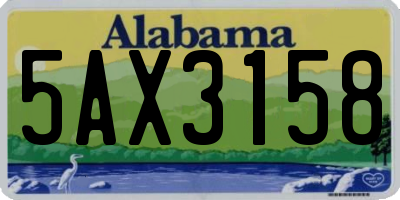 AL license plate 5AX3158
