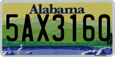 AL license plate 5AX3160