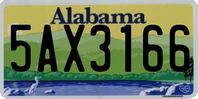 AL license plate 5AX3166