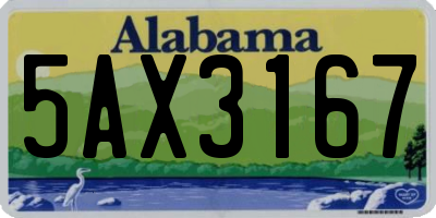 AL license plate 5AX3167