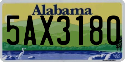 AL license plate 5AX3180