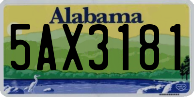 AL license plate 5AX3181