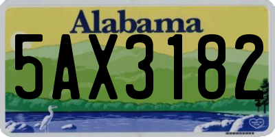 AL license plate 5AX3182