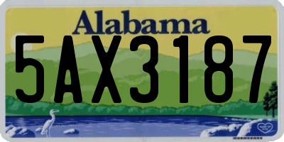 AL license plate 5AX3187