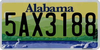 AL license plate 5AX3188