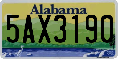 AL license plate 5AX3190