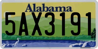 AL license plate 5AX3191