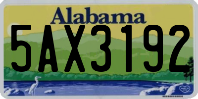 AL license plate 5AX3192