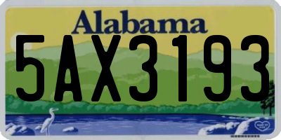 AL license plate 5AX3193
