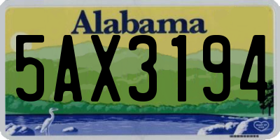 AL license plate 5AX3194