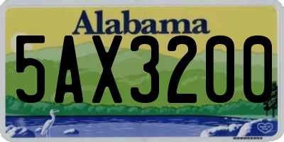 AL license plate 5AX3200