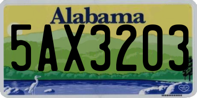 AL license plate 5AX3203