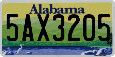 AL license plate 5AX3205