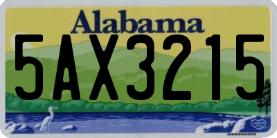 AL license plate 5AX3215