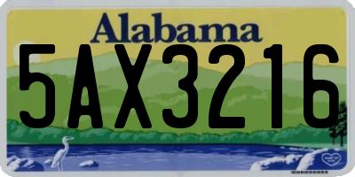 AL license plate 5AX3216