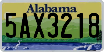 AL license plate 5AX3218